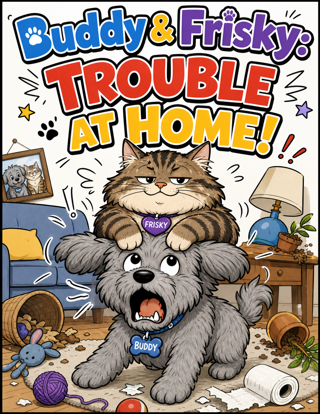 Digital Coloring Book – Buddy the Yorkipoo & Frisky the Cat