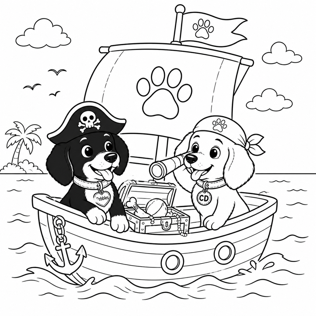 Pebbles and CD's Big Adventure Digital Coloring Book