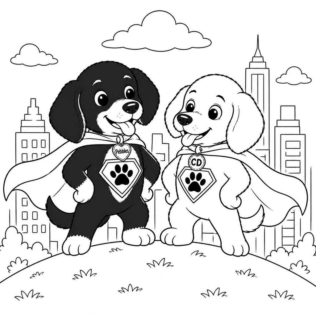 Pebbles and CD's Big Adventure Digital Coloring Book