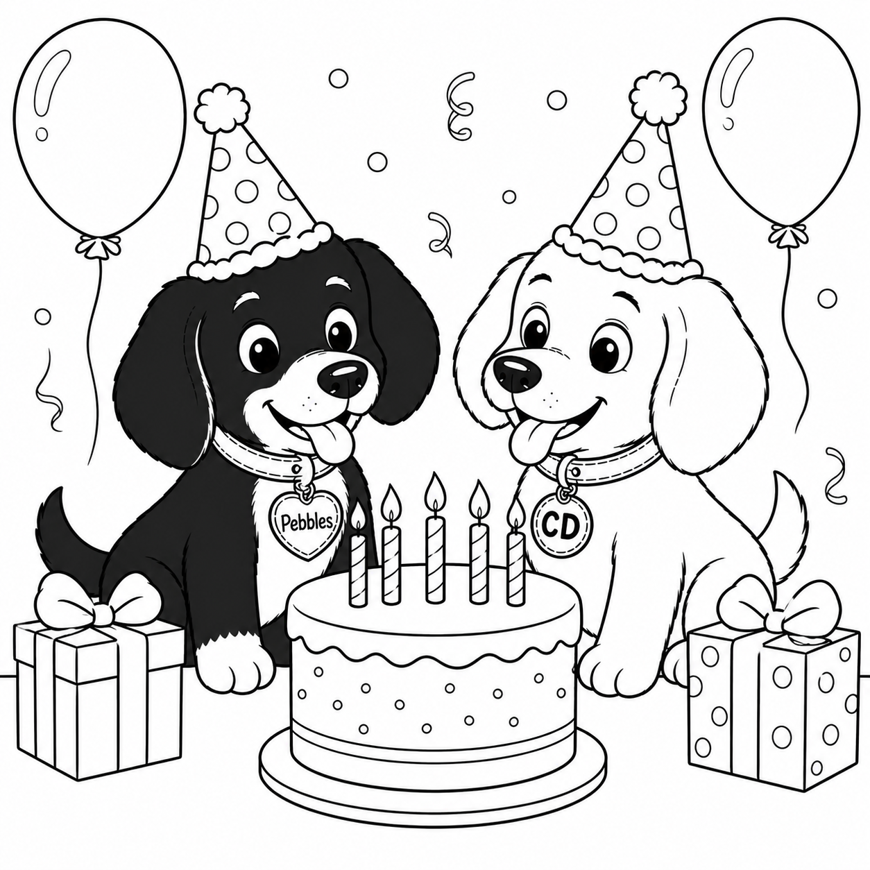 Pebbles and CD's Big Adventure Digital Coloring Book