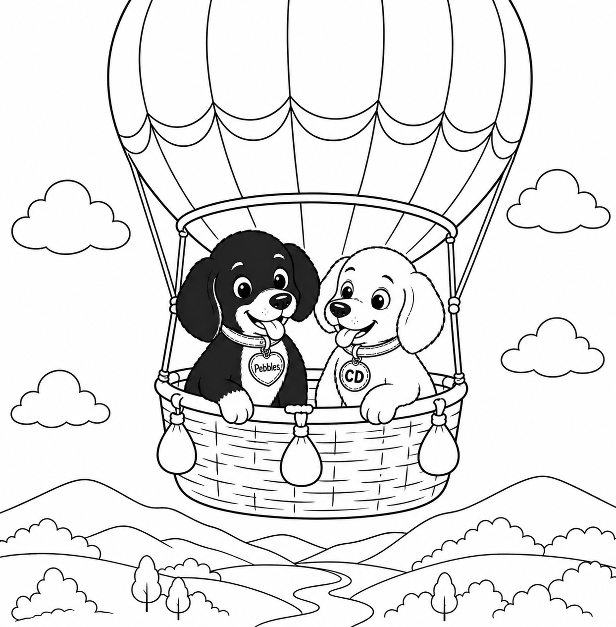 Pebbles and CD's Big Adventure Digital Coloring Book