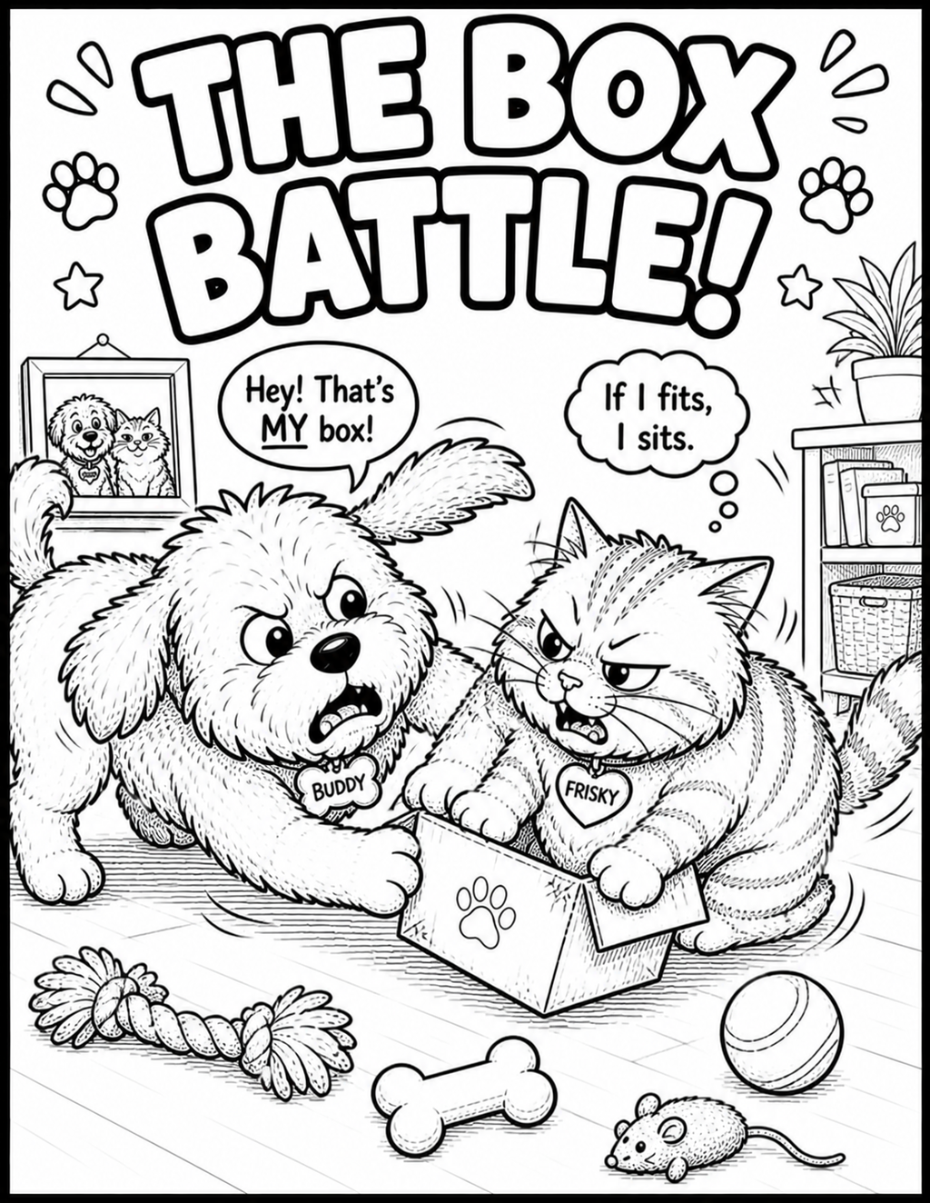 Digital Coloring Book – Buddy the Yorkipoo & Frisky the Cat