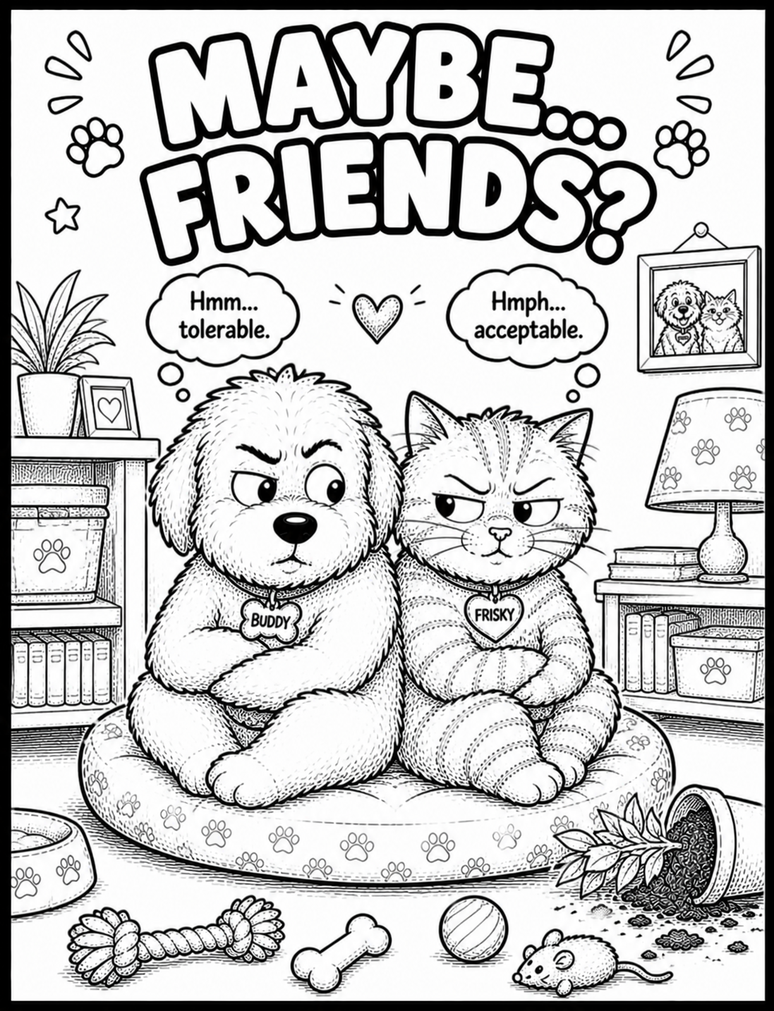 Digital Coloring Book – Buddy the Yorkipoo & Frisky the Cat