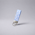 Baby Blue Faux Leather Paw Print Key Fob