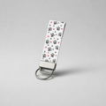 Paw Print and Red Hearts Faux Leather Key Fob Key Ring